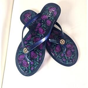Nicole Miller Jelly Floral Sandals Womens 10 Vacation Resortwear Summer Cruise